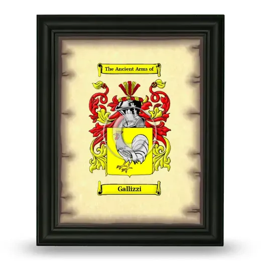 Gallizzi Coat of Arms Framed - Black