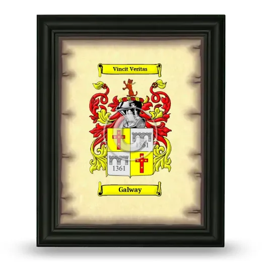 Galway Coat of Arms Framed - Black