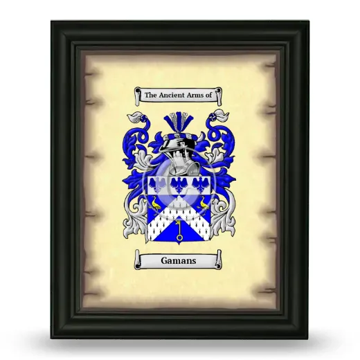 Gamans Coat of Arms Framed - Black