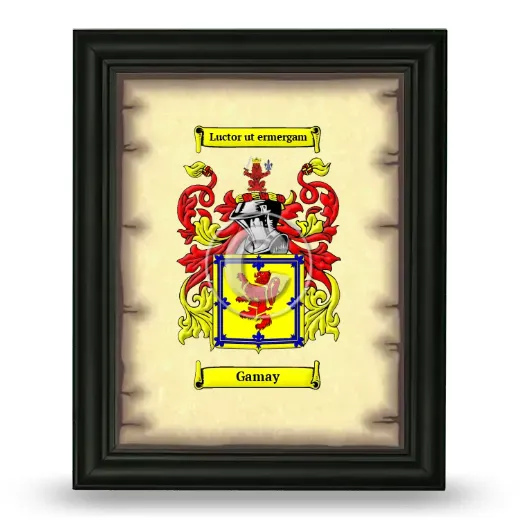 Gamay Coat of Arms Framed - Black