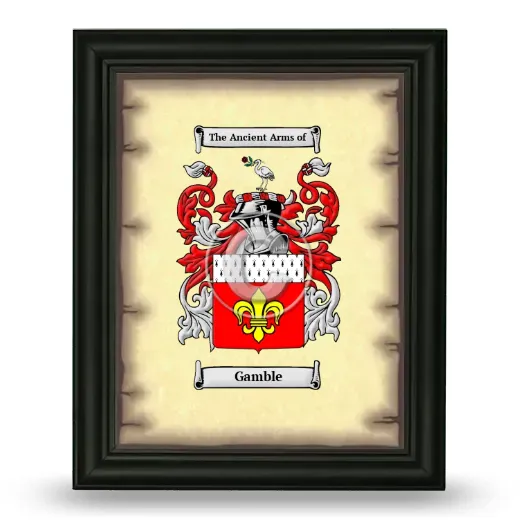 Gamble Coat of Arms Framed - Black