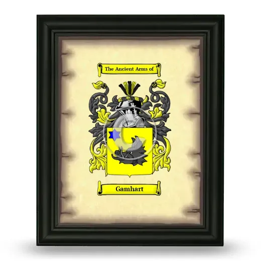 Gamhart Coat of Arms Framed - Black