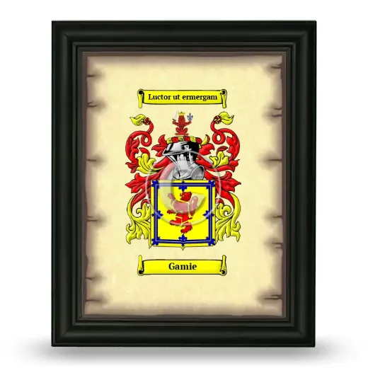 Gamie Coat of Arms Framed - Black
