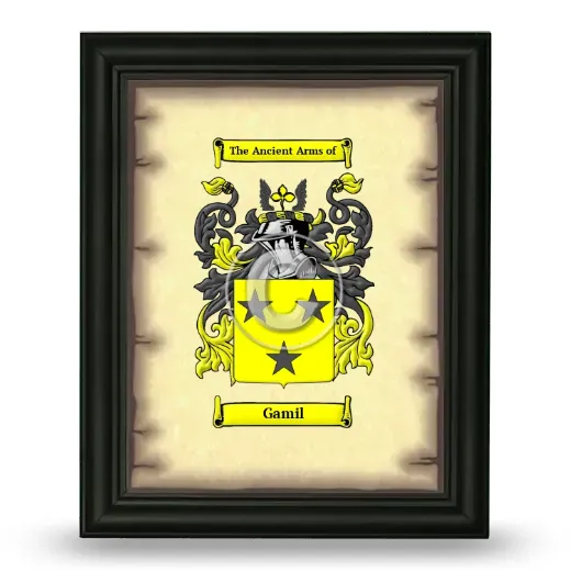 Gamil Coat of Arms Framed - Black