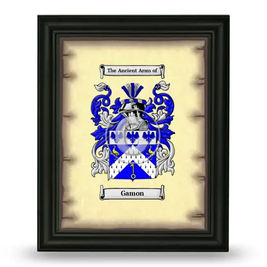 Gamon Coat of Arms Framed - Black