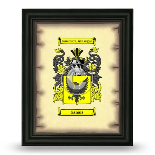 Ganais Coat of Arms Framed - Black