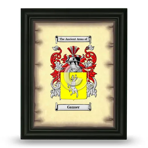 Ganser Coat of Arms Framed - Black