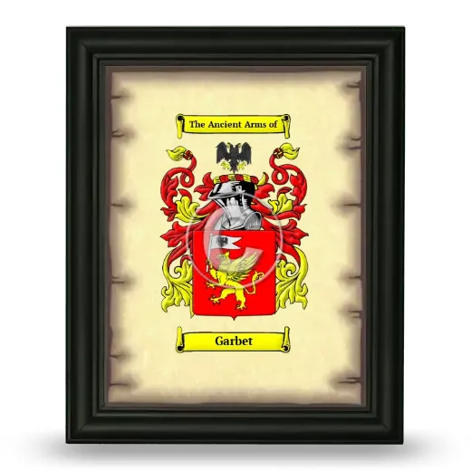 Garbet Coat of Arms Framed - Black
