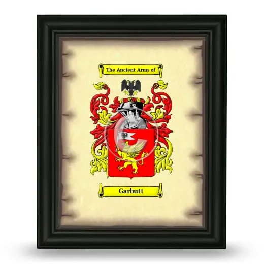 Garbutt Coat of Arms Framed - Black