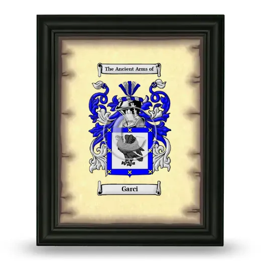 Garci Coat of Arms Framed - Black