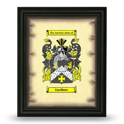 Gardiner Coat of Arms Framed - Black