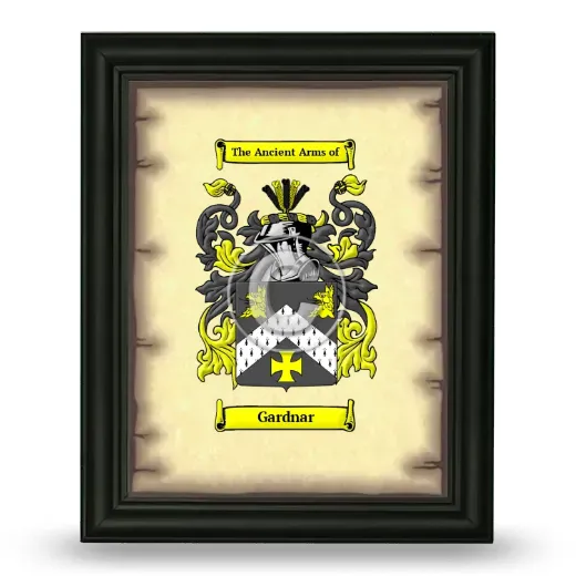 Gardnar Coat of Arms Framed - Black