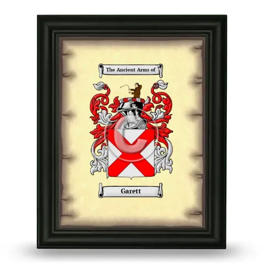 Garett Coat of Arms Framed - Black