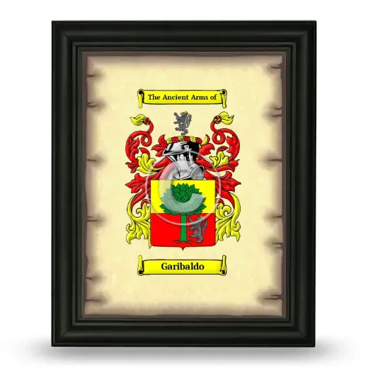Garibaldo Coat of Arms Framed - Black