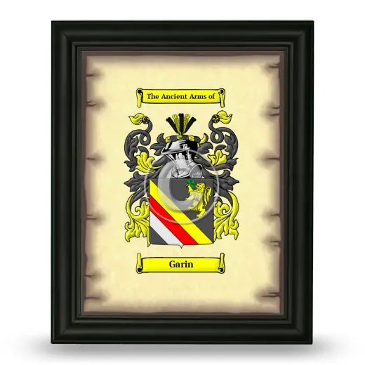 Garin Coat of Arms Framed - Black