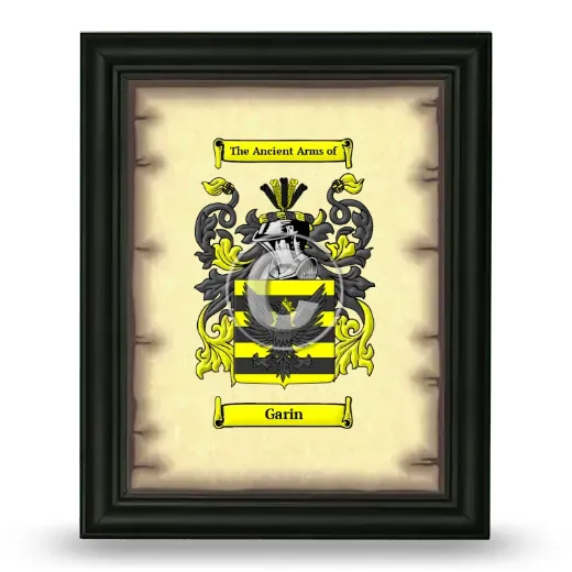 Garin Coat of Arms Framed - Black