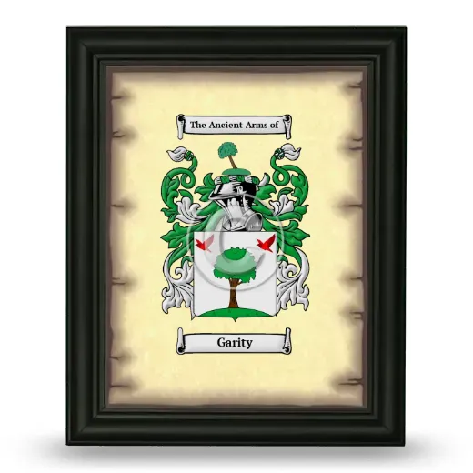 Garity Coat of Arms Framed - Black