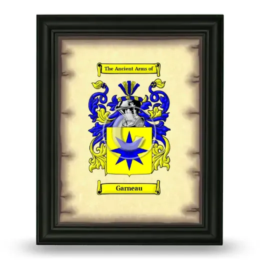 Garneau Coat of Arms Framed - Black