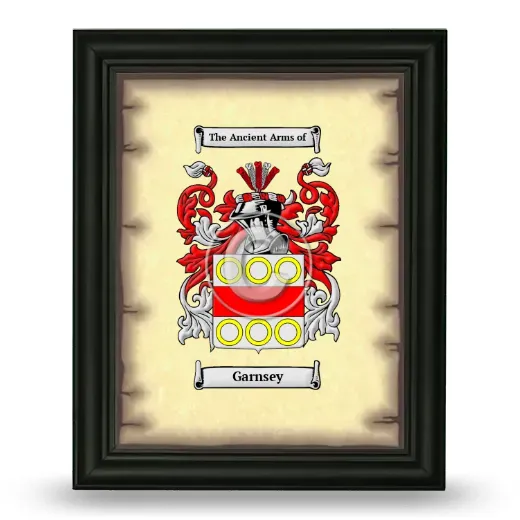 Garnsey Coat of Arms Framed - Black