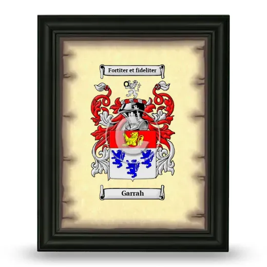 Garrah Coat of Arms Framed - Black