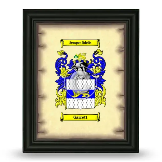 Garrett Coat of Arms Framed - Black