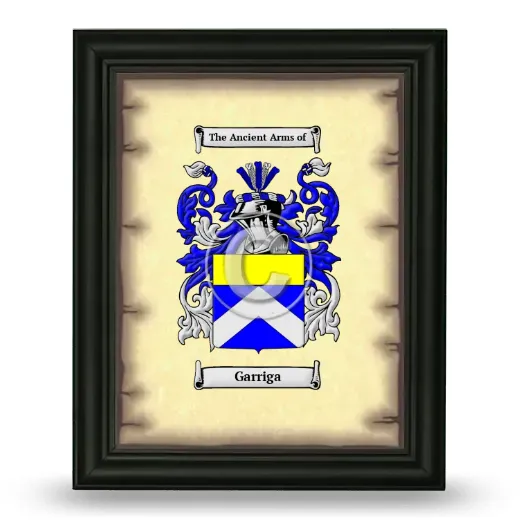 Garriga Coat of Arms Framed - Black