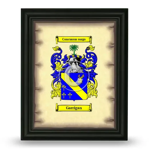 Garrigan Coat of Arms Framed - Black