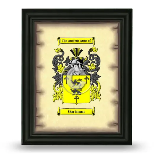 Gartman Coat of Arms Framed - Black