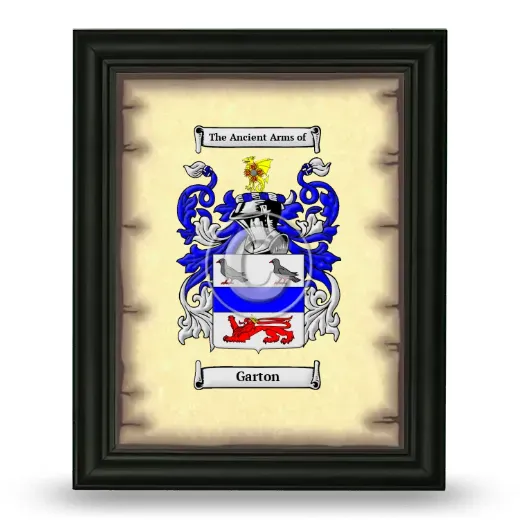 Garton Coat of Arms Framed - Black
