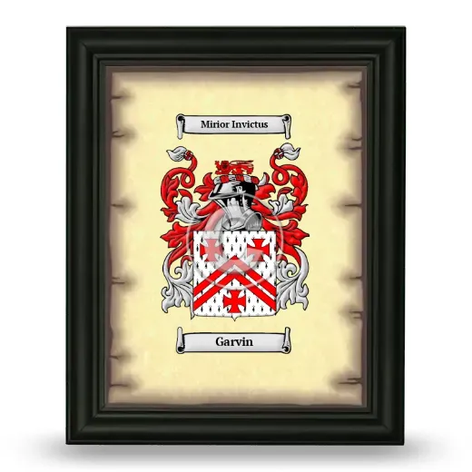 Garvin Coat of Arms Framed - Black