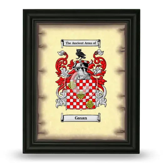 Gasan Coat of Arms Framed - Black