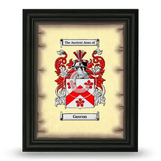 Gascon Coat of Arms Framed - Black