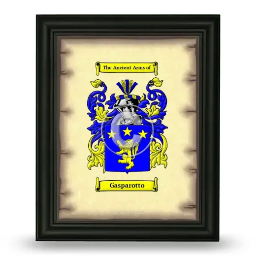 Gasparotto Coat of Arms Framed - Black