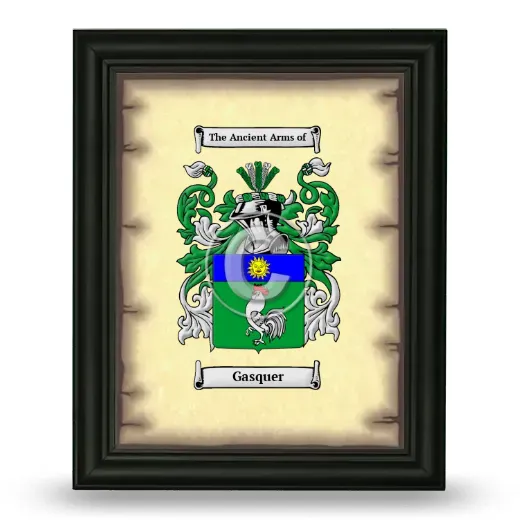 Gasquer Coat of Arms Framed - Black