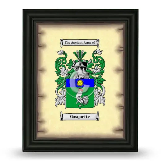 Gasquette Coat of Arms Framed - Black