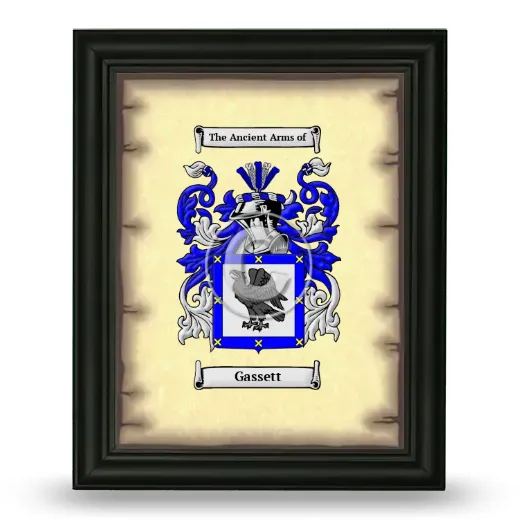 Gassett Coat of Arms Framed - Black