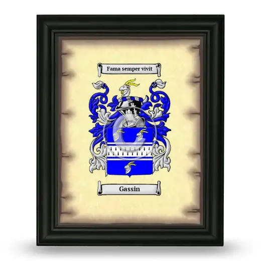 Gassin Coat of Arms Framed - Black