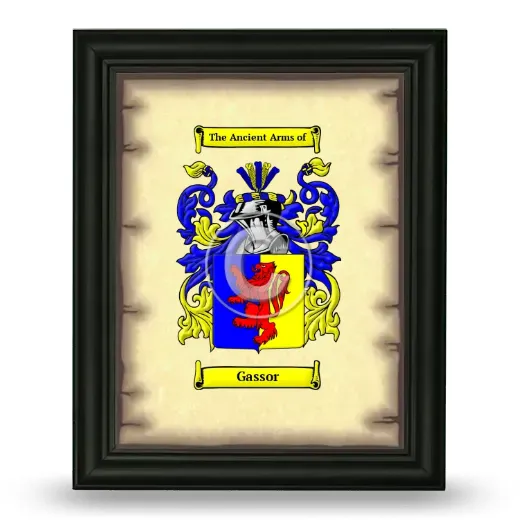 Gassor Coat of Arms Framed - Black