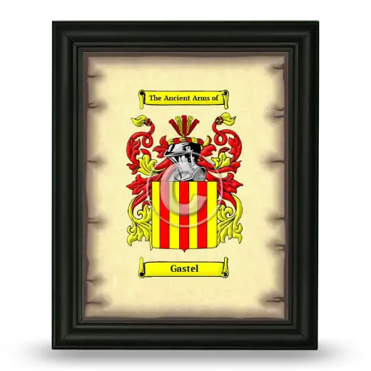 Gastel Coat of Arms Framed - Black