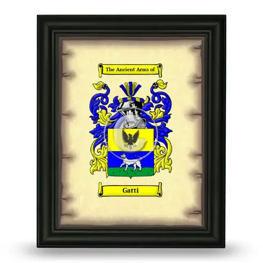 Gatti Coat of Arms Framed - Black