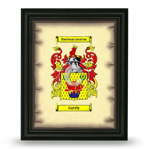 Gattly Coat of Arms Framed - Black