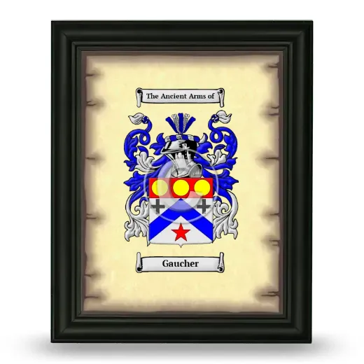Gaucher Coat of Arms Framed - Black