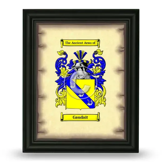 Gaudait Coat of Arms Framed - Black