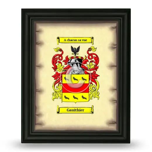 Gauithier Coat of Arms Framed - Black