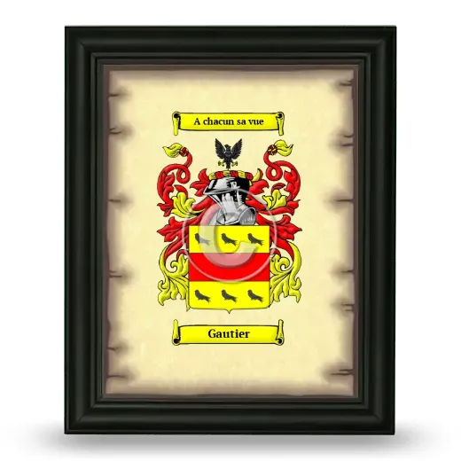 Gautier Coat of Arms Framed - Black