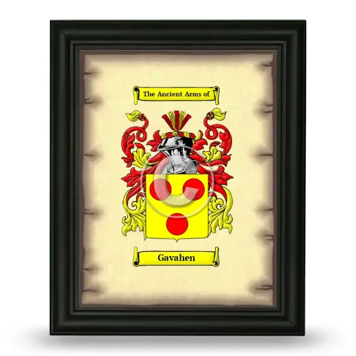 Gavahen Coat of Arms Framed - Black