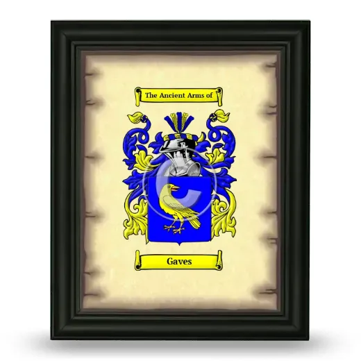 Gaves Coat of Arms Framed - Black