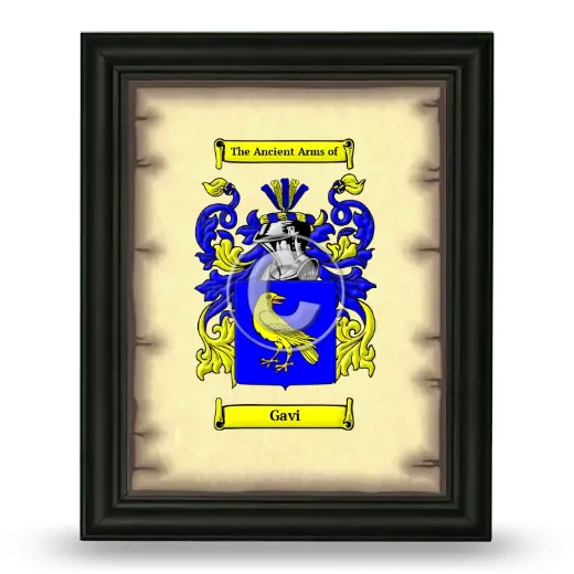 Gavi Coat of Arms Framed - Black
