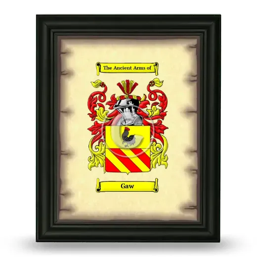 Gaw Coat of Arms Framed - Black