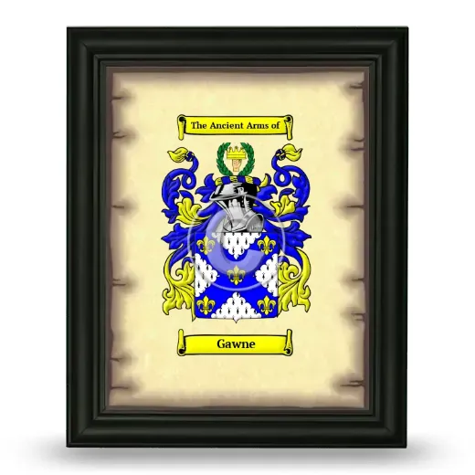 Gawne Coat of Arms Framed - Black